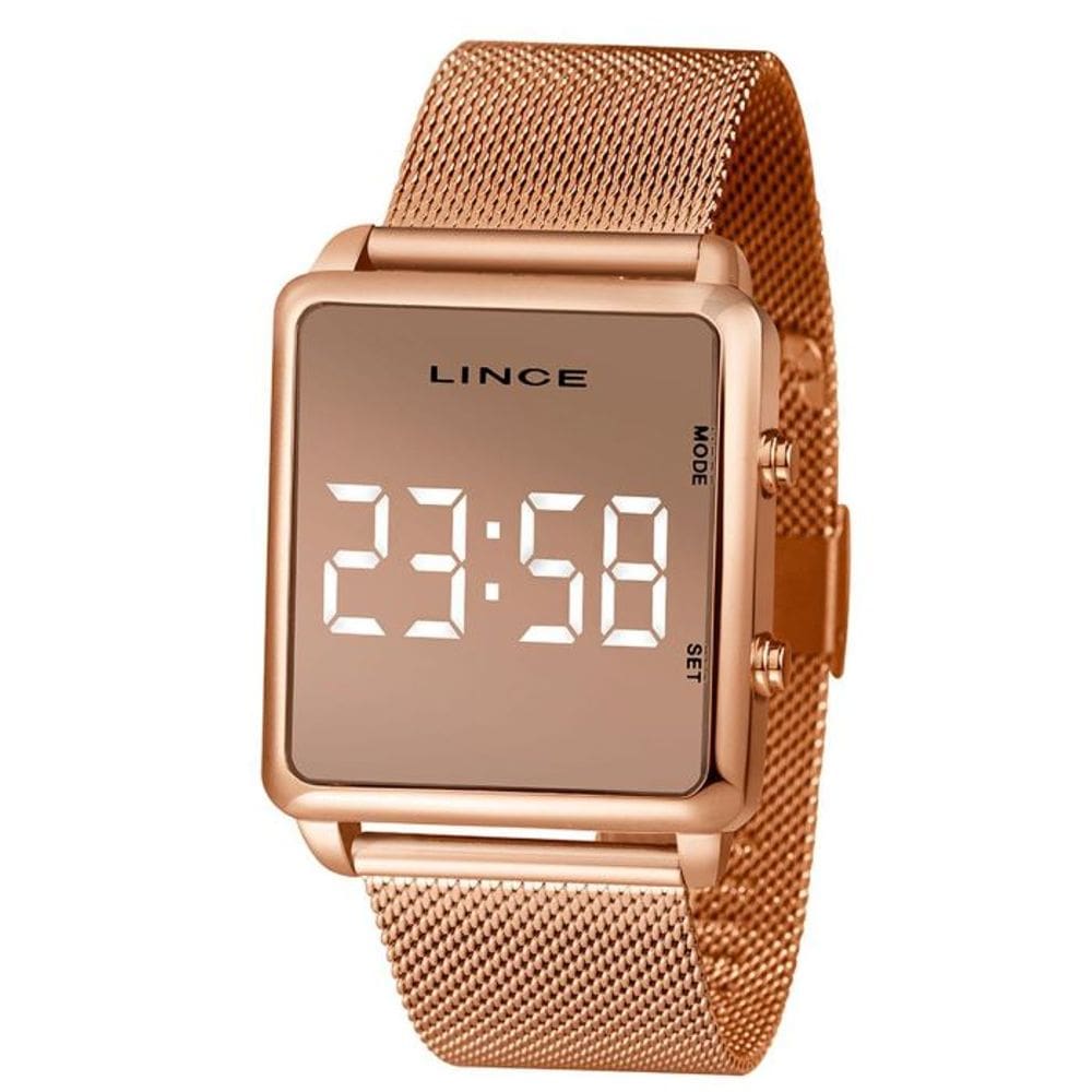 Relógio Feminino Lince Digital Rosé Espelhado MDR4619L BXRX