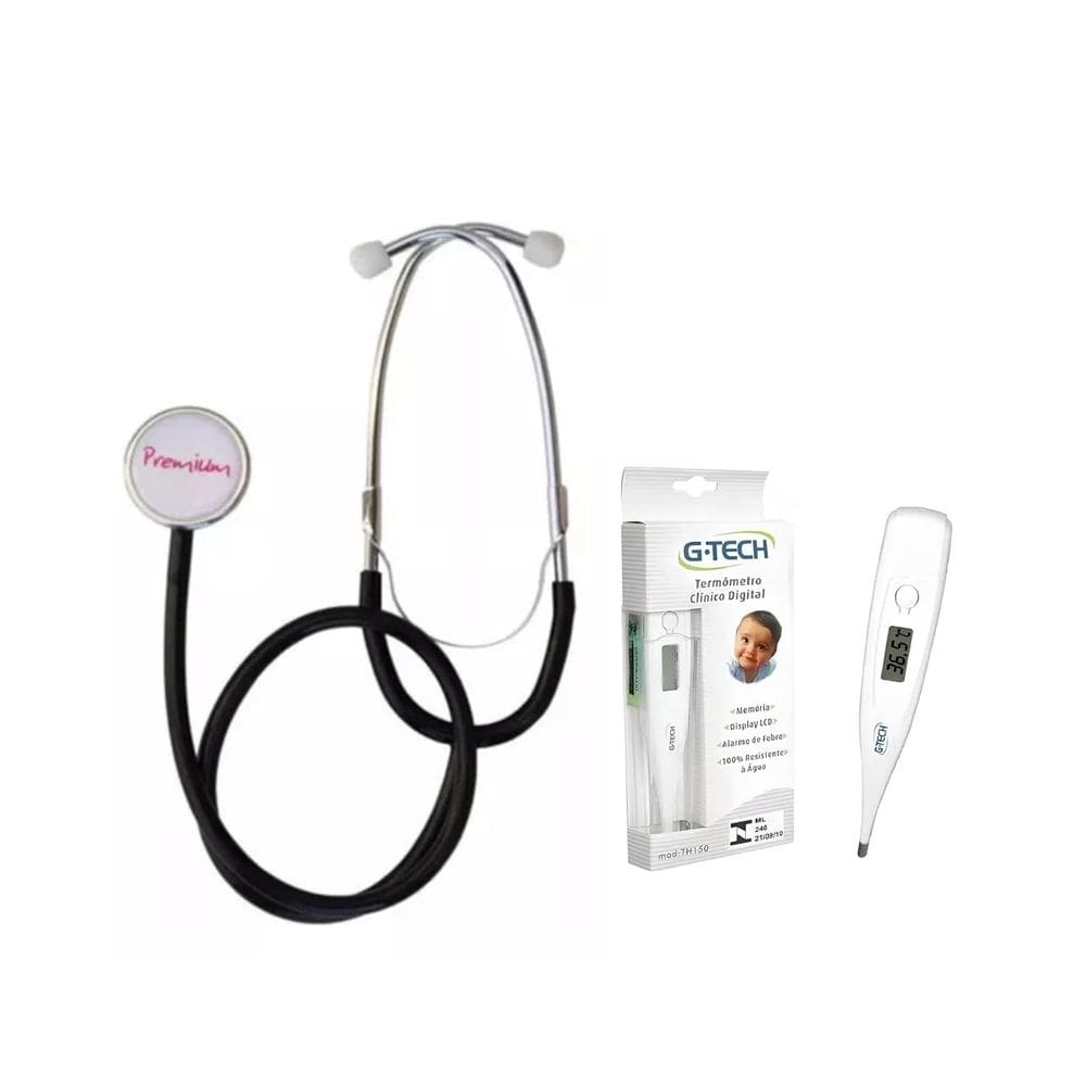 Kit Estetoscópio E Termometro Gtech Accumed Premium