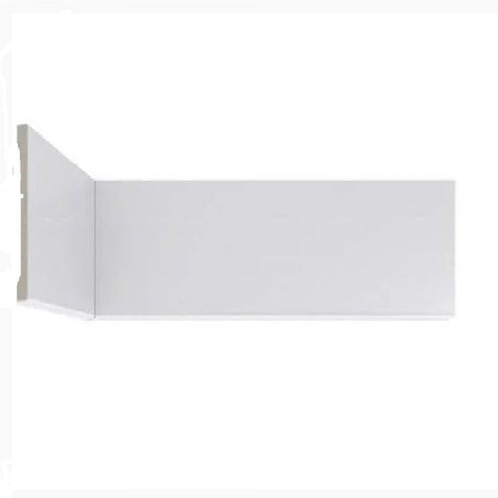 Kit com 3 Rodapé de Poliestireno 7cm X 10mm X 2,25m Metro Linear Slim Liso Casa Grassi Branco