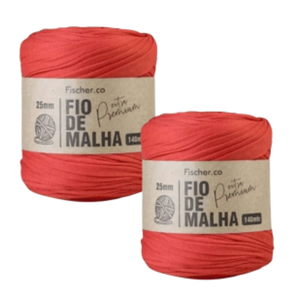 2 Unidades Fio De Malha Cor Vermelho Extra Premium Fischer Crochê