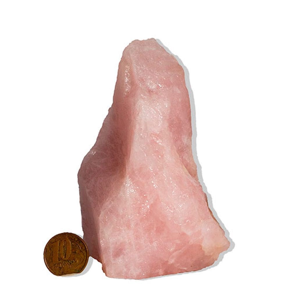 01 Cristal Rosa Pedra Pé Serrado 400 a 500g 10 a 15cm Tipo B