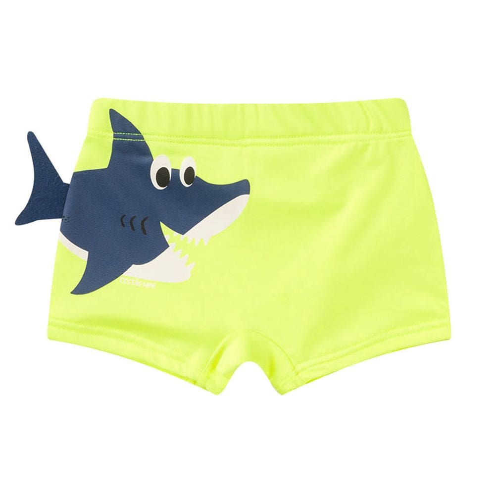 Sunga Boxer Bebê Proteção UV Tubarão Amarelo Neon Costão