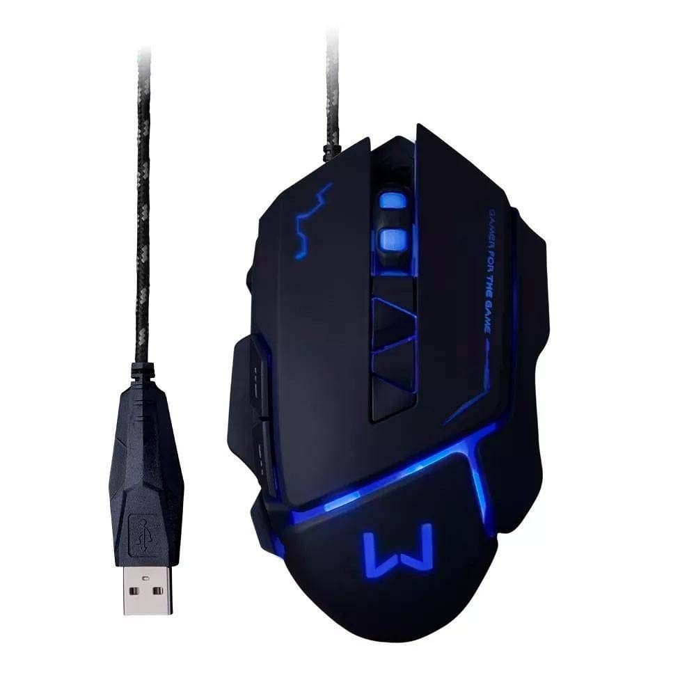 Mouse Gamer Warrior 3200dpi Usb Preto Mo261 Multilaser