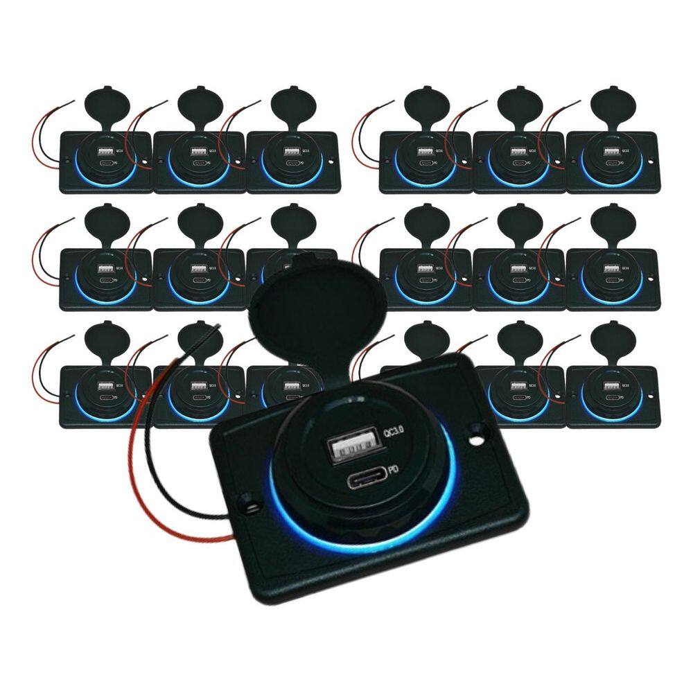 Kit 25 Carregador de Celular Automotivo 1 USB + 1 USB Power C/ Moldura - RS-1113U BR