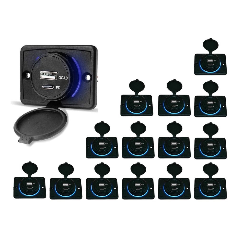 Kit 15 Carregador de Celular Automotivo 1 USB + 1 USB Power C/ Moldura - RS-1113U BR