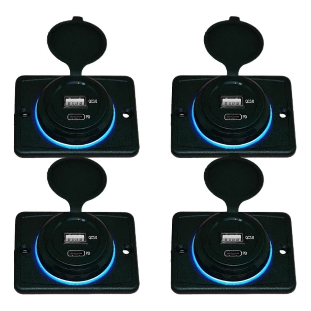 Kit 4 Carregador de Celular Automotivo 1 USB + 1 USB Power C/ Moldura - RS-1113U BR