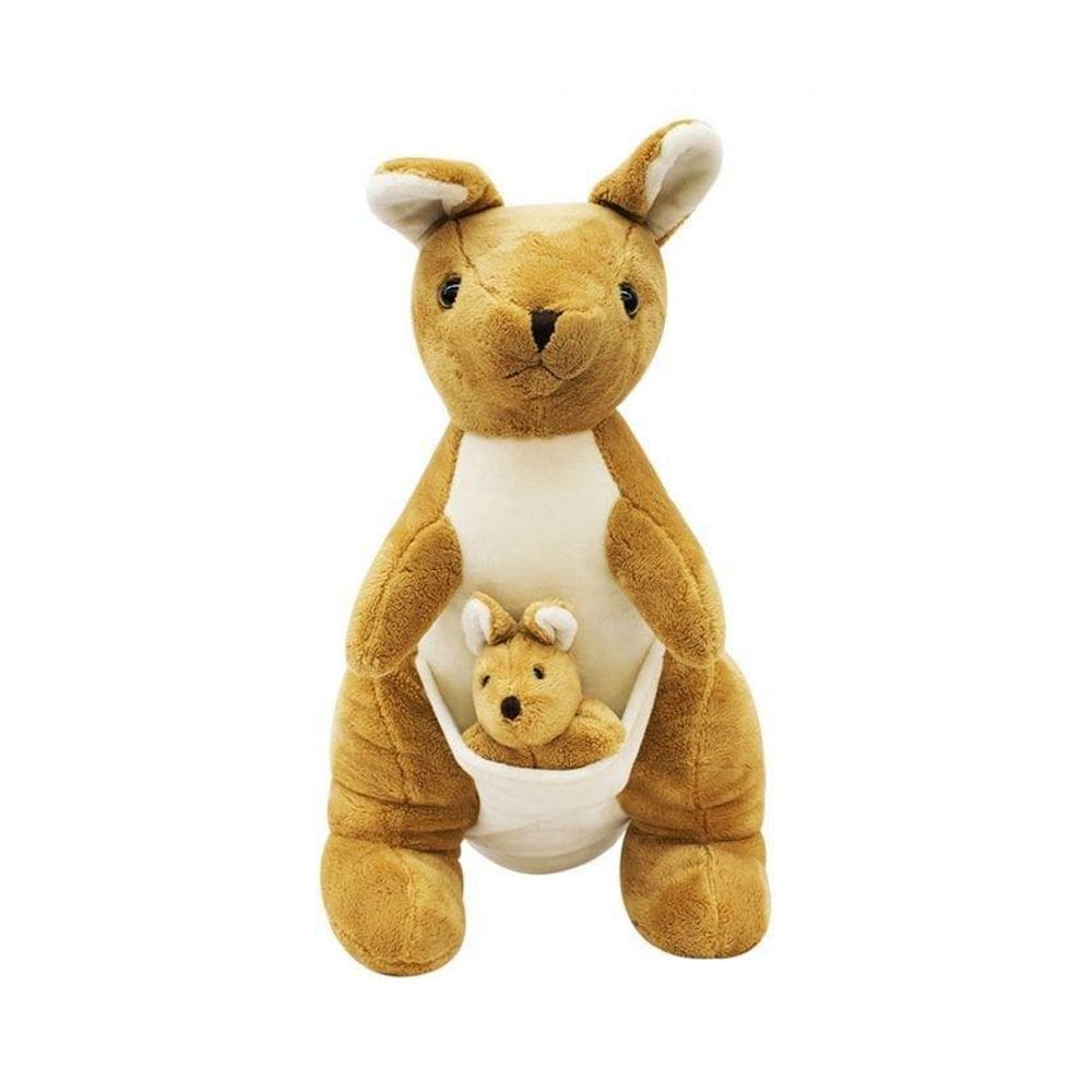 Pelúcia Canguru Bege Com Filhote 48 Cm