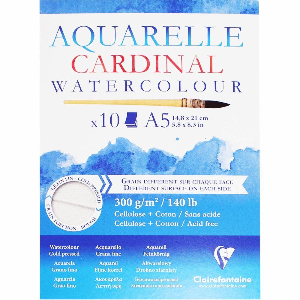 Papel Aquarela Cardinal Clairefontaine 300g - Dupla Textura