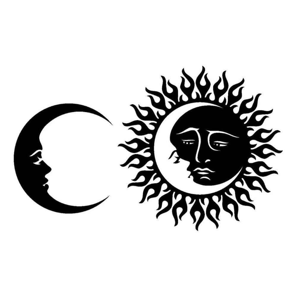Quadro Decorativo Mandala Sol E Lua Preto 40Cm Mdf 6Mm