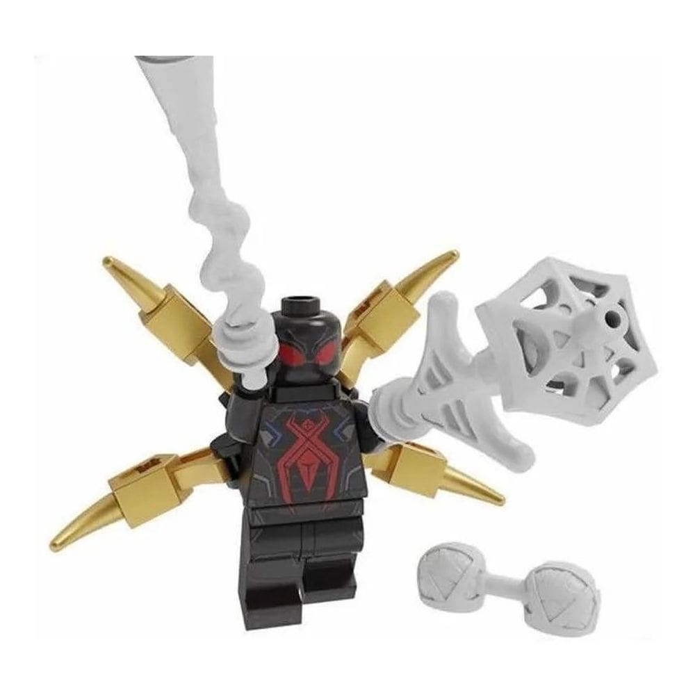 Boneco Blocos De Montar Homem Aranha Traje Preto De Batalha