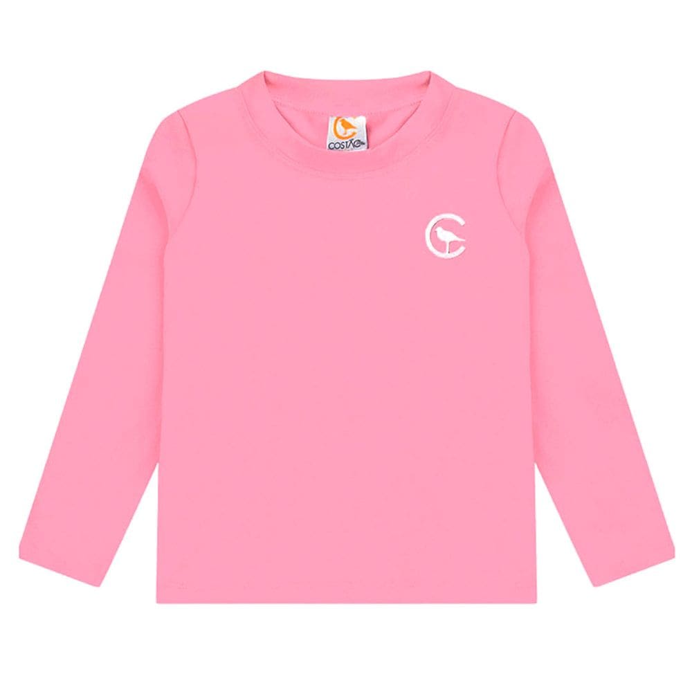 Camiseta Praia Bebê e Infantil Proteção UV Rosa Chiclete Costão