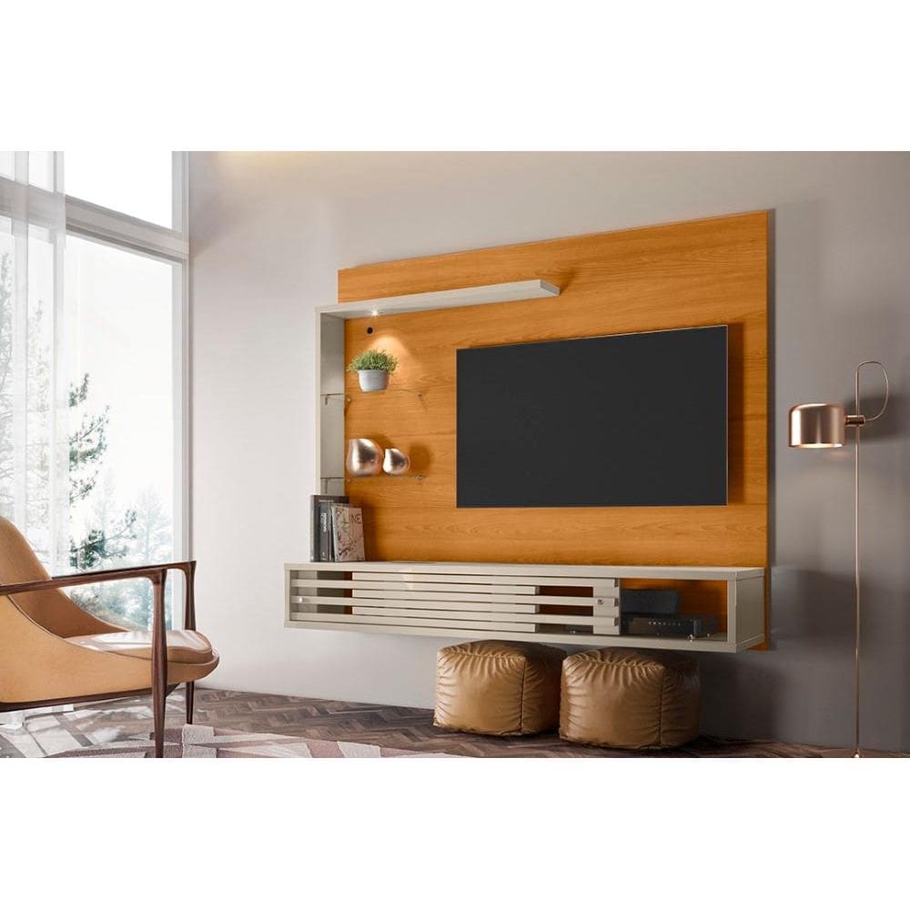 Painel Frizz Select para TV de até 50 polegadas - Cinamomo / Off White - Madetec
