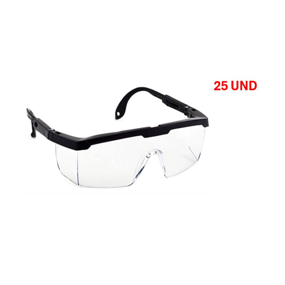 Kit 25 und Oculos De Protecao Epi Segurança Incolor