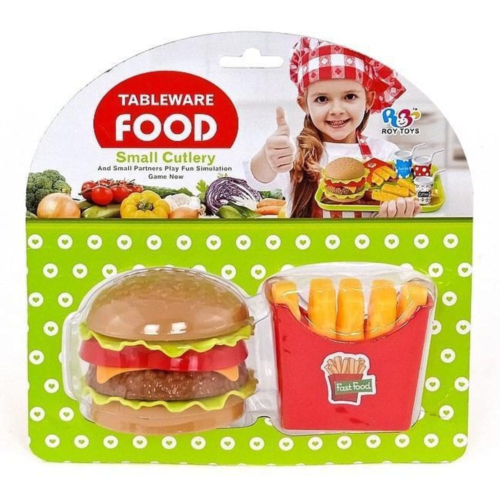 Comidinha Infantil Lanche Hambúrguer Batatas Fritas - Verde