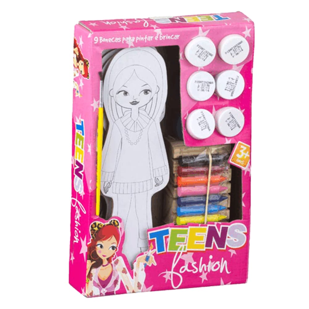 Bonecas Tens Fashion  Para Pintar