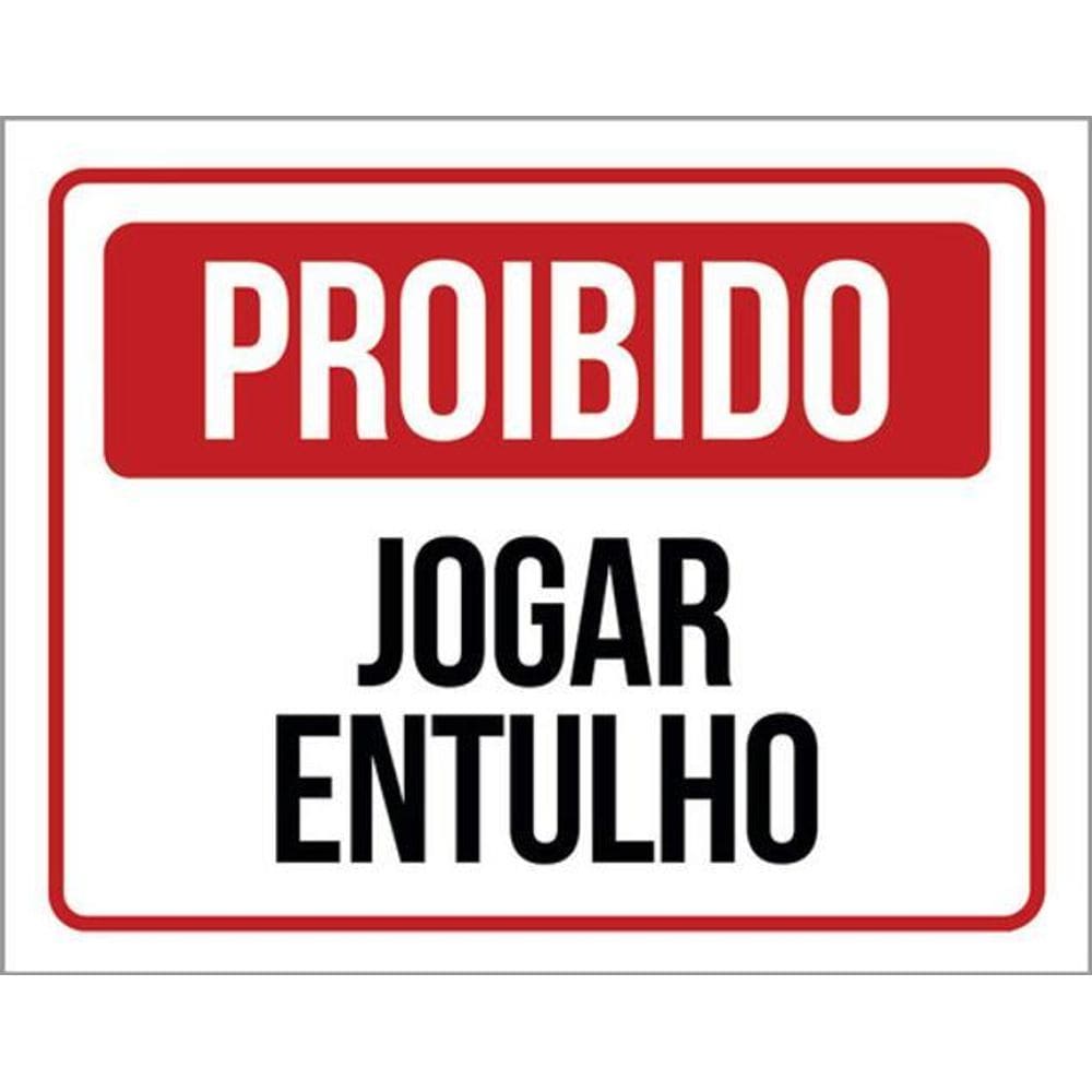 Kit 3 Placas De Sinalização - Proibido Jogar Entulho