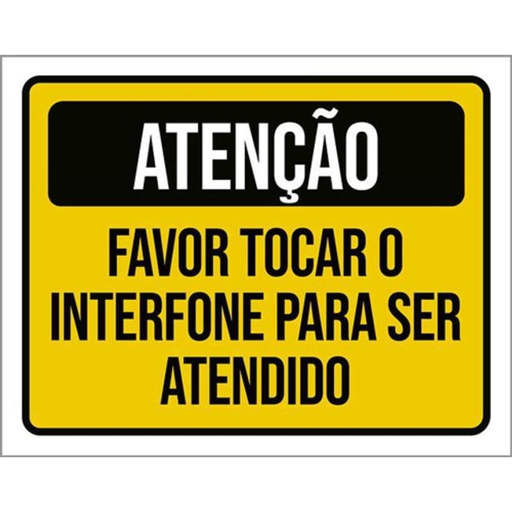 Kit 3 Placas Atenção Favor Tocar Interfone Ser Atendido