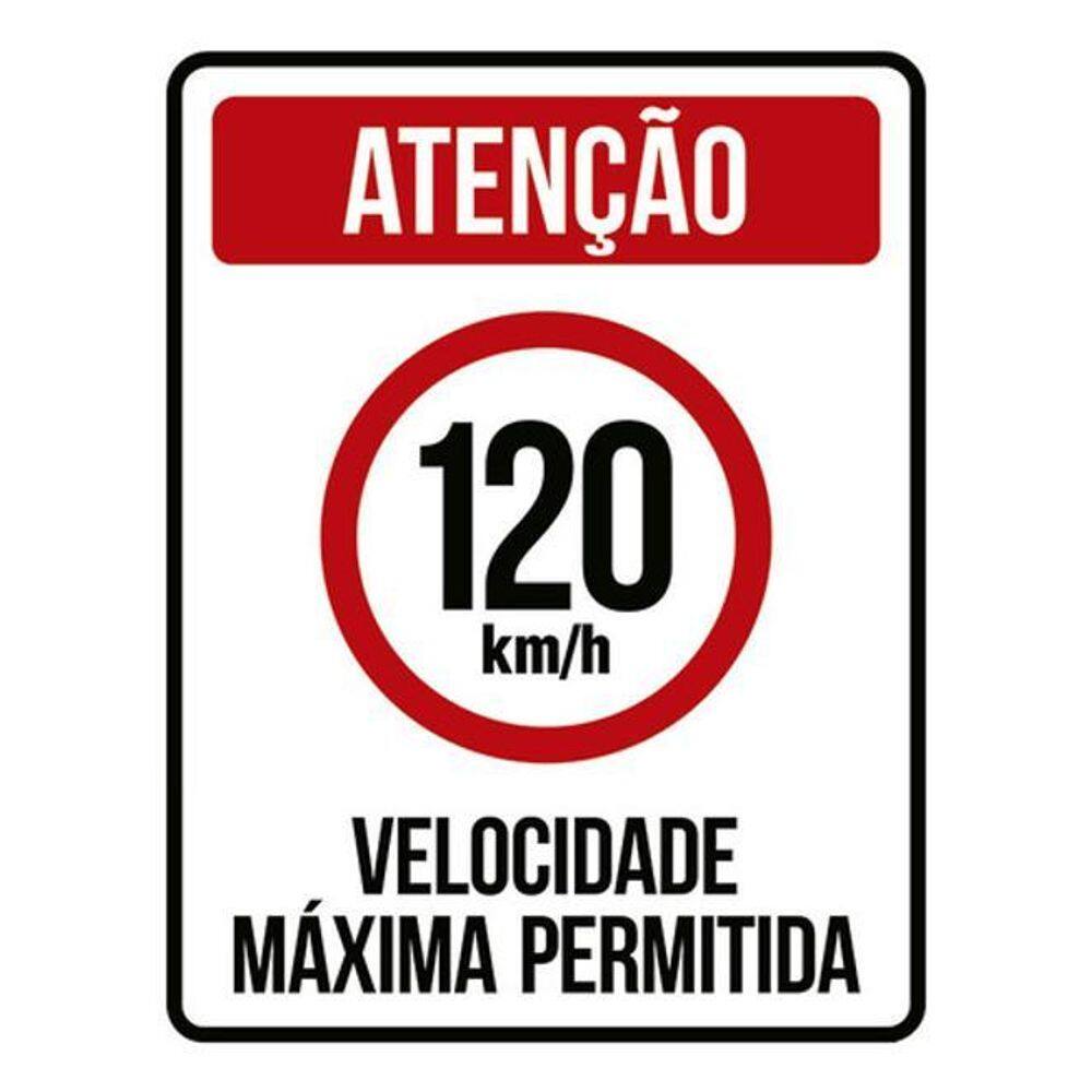 Kit 5 Placas Velocidade Máxima 120Km Máximo 36X46