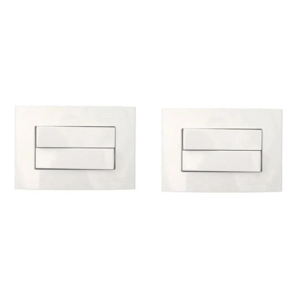 2 Pc Interruptor Duplo Simples P Móveis Margirius Branco 10A