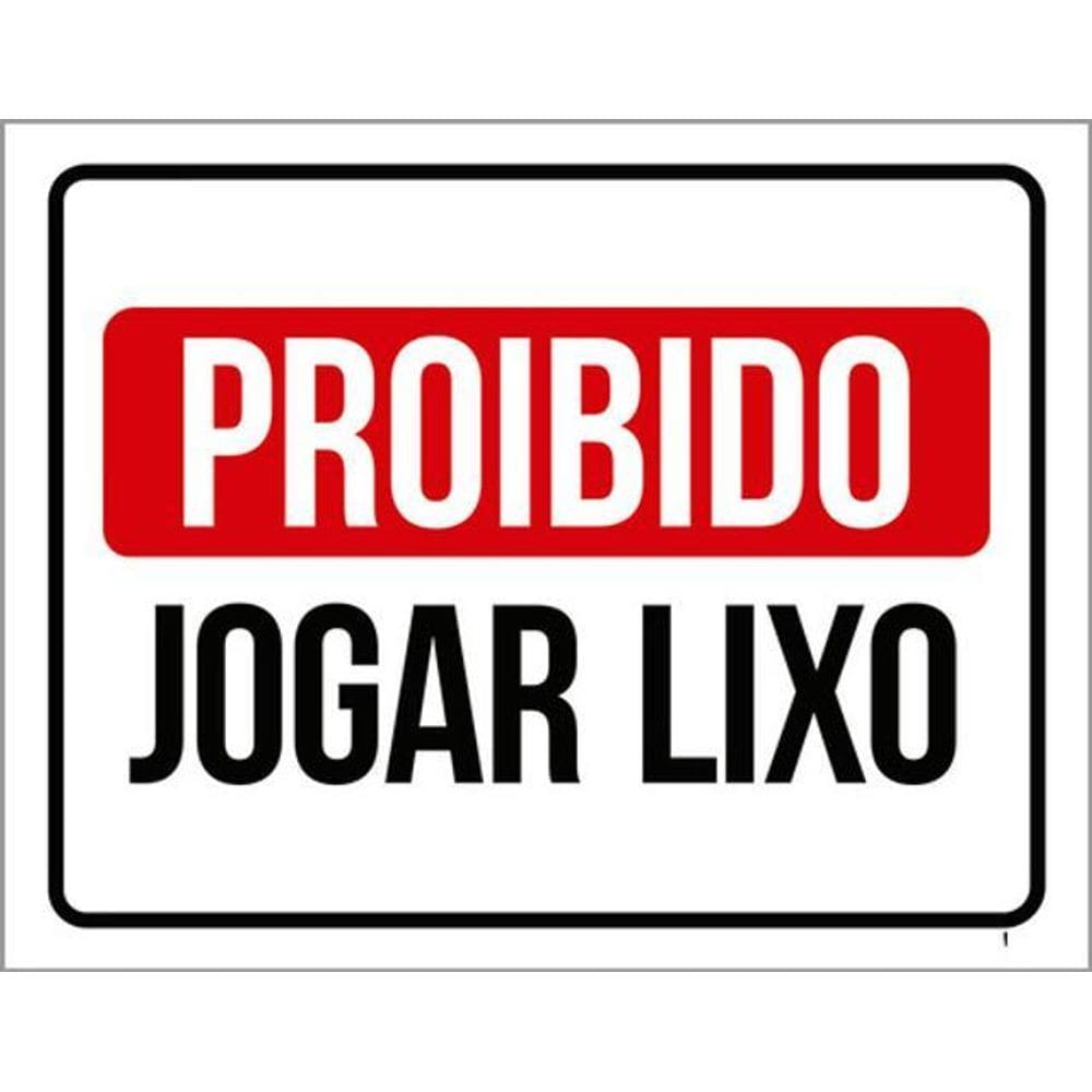Kit 3 Placas Sinalização - Proibido Jogar Lixo