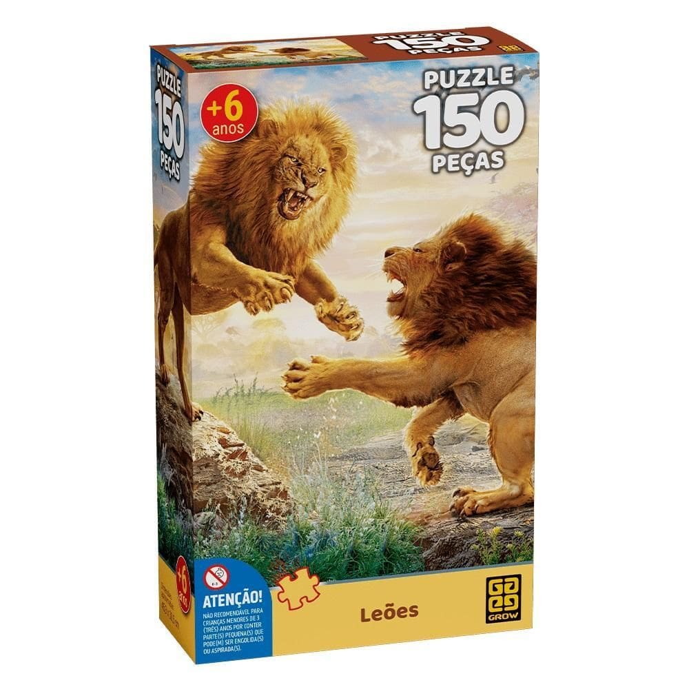 Quebra-Cabeça 150 Peças Leões - Grow
