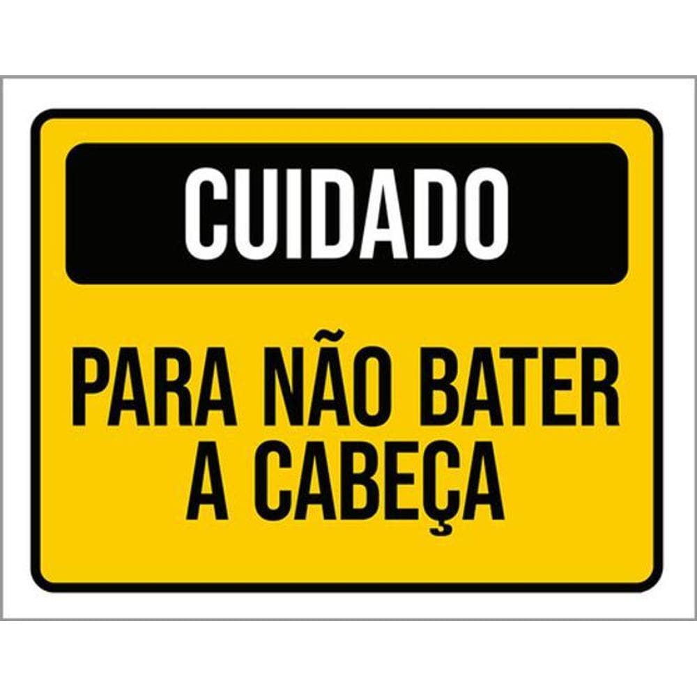 Kit 10 Placas Cuidado Para Não Bater Cabeça
