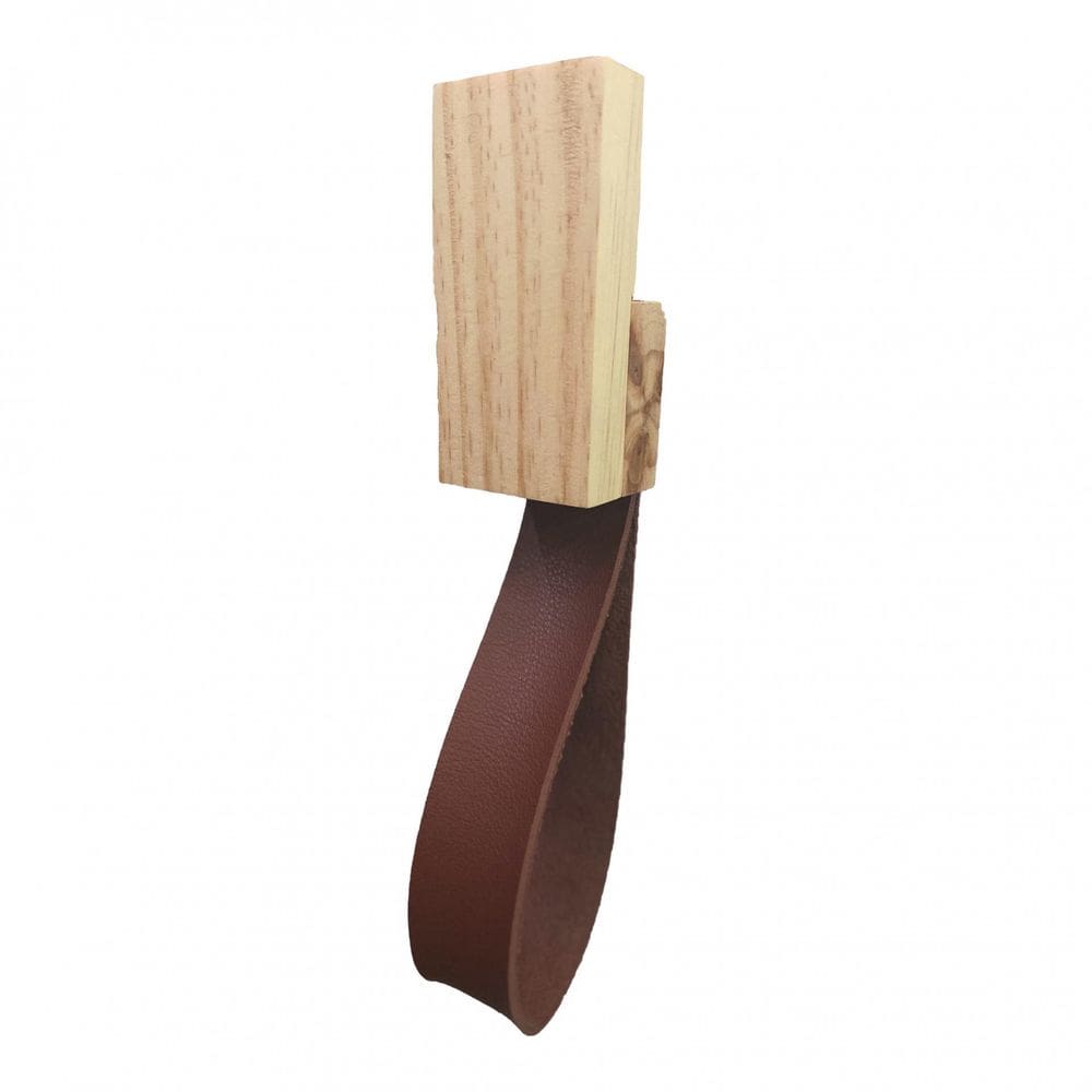 Gancho Pinus Retangular Com Courino Caramelo