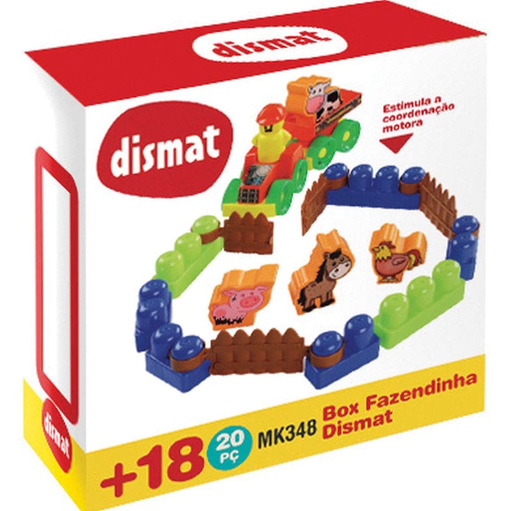 Brinquedo Educativo Dismat Box Fazendinha 20 Peças