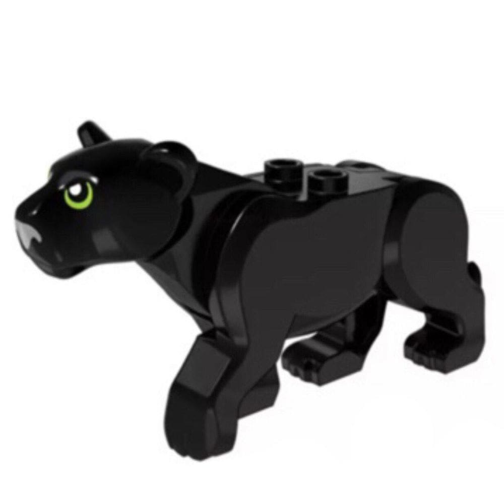 Boneco Blocos De Montar Pantera Negra Animal Floresta