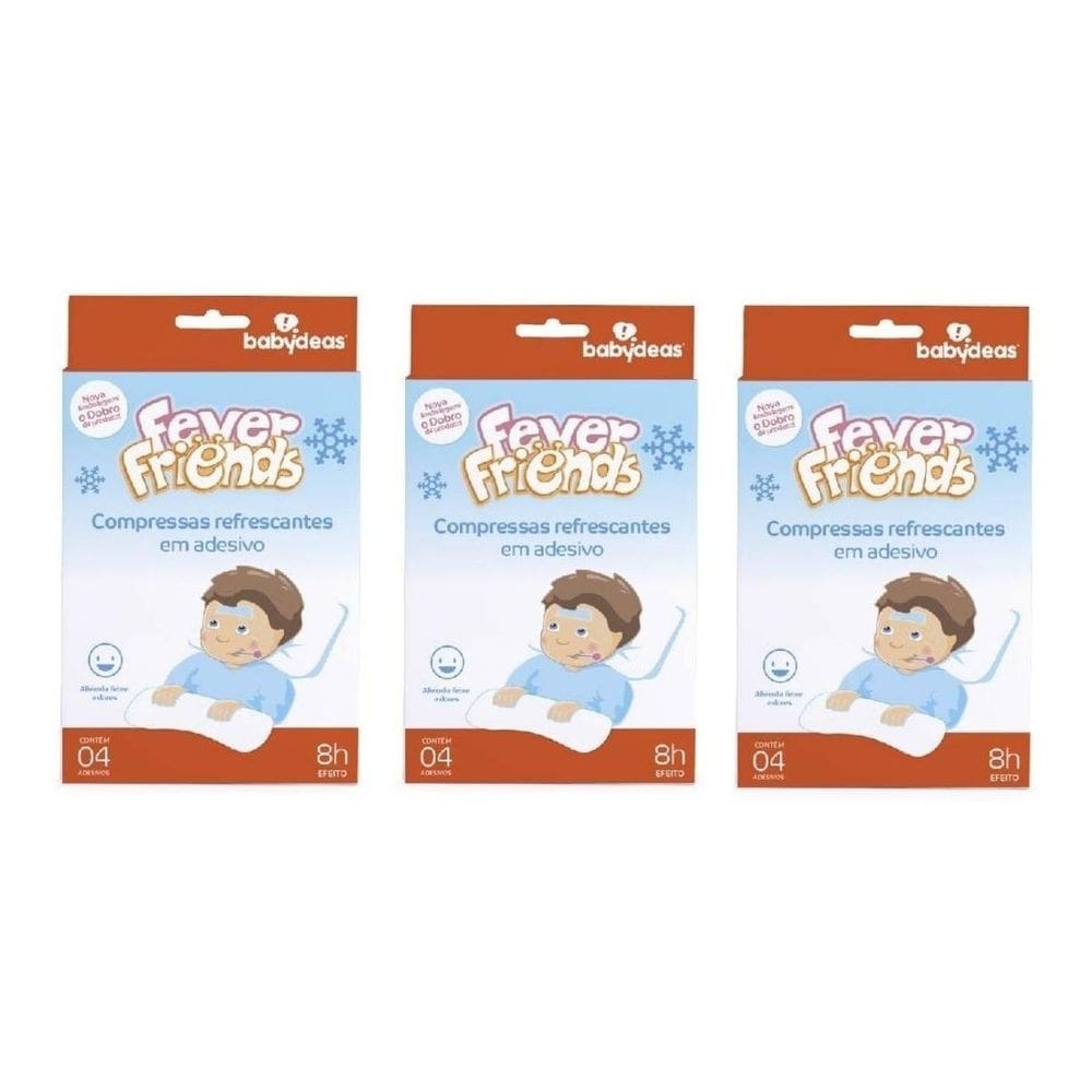 Compressa Refrescante Alívio Febre Kit Com 3 Fever Friends