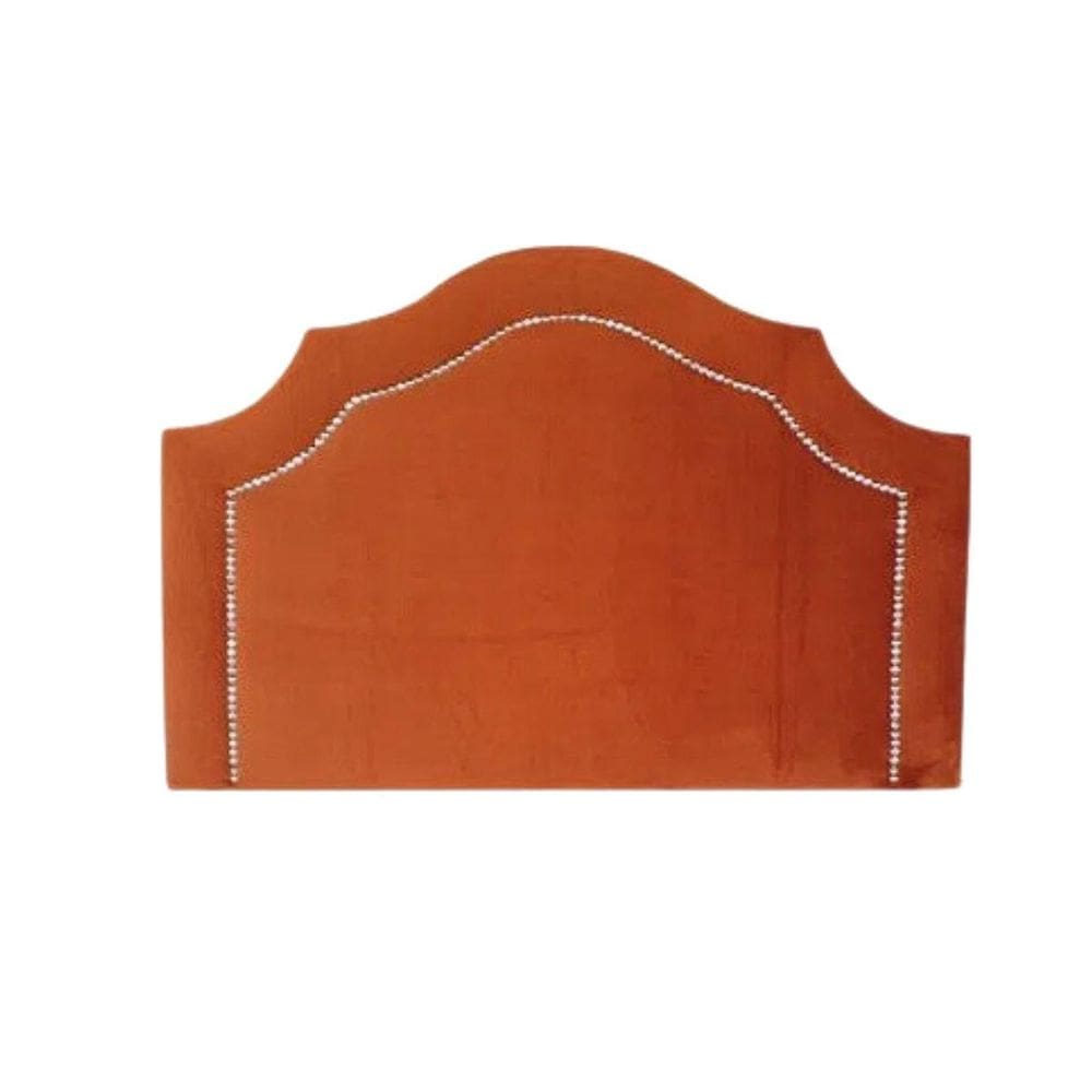 Cabeceira Estofada Cama Box Solteiro Veludo Terracota Tacha
