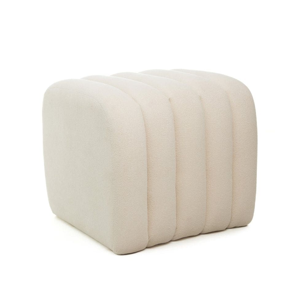 Puff para Sala de Estar Tube Boucle Natural