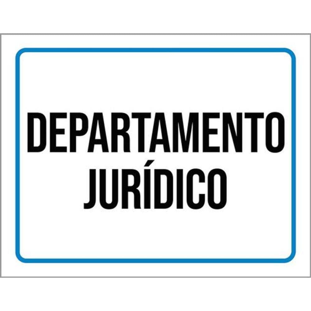 Kit 3 Placas Sinalização Ambiente Departamento Jurídico