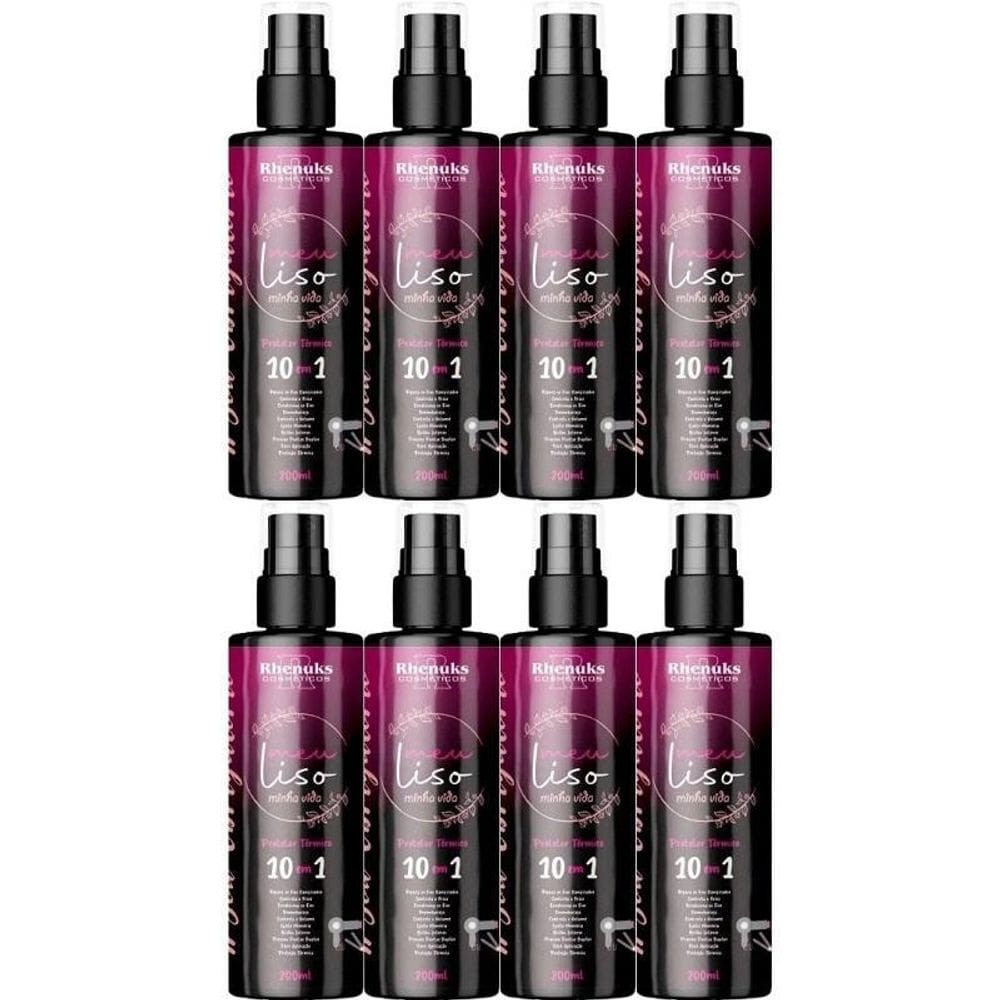 Kit 8 Spray Meu Liso Minha Vida Protetor Térmico 10 Em 1