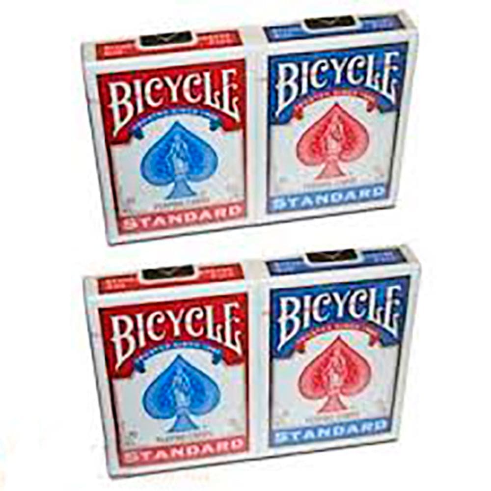 Baralhos Bicycle Standard - 2 Azuis + 2 Vermelhos - 8x8x10cm