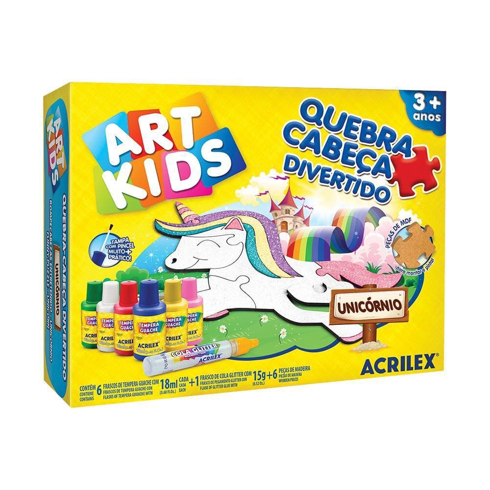 Quebra Cabeça Acrilex Divertido Unicórnio