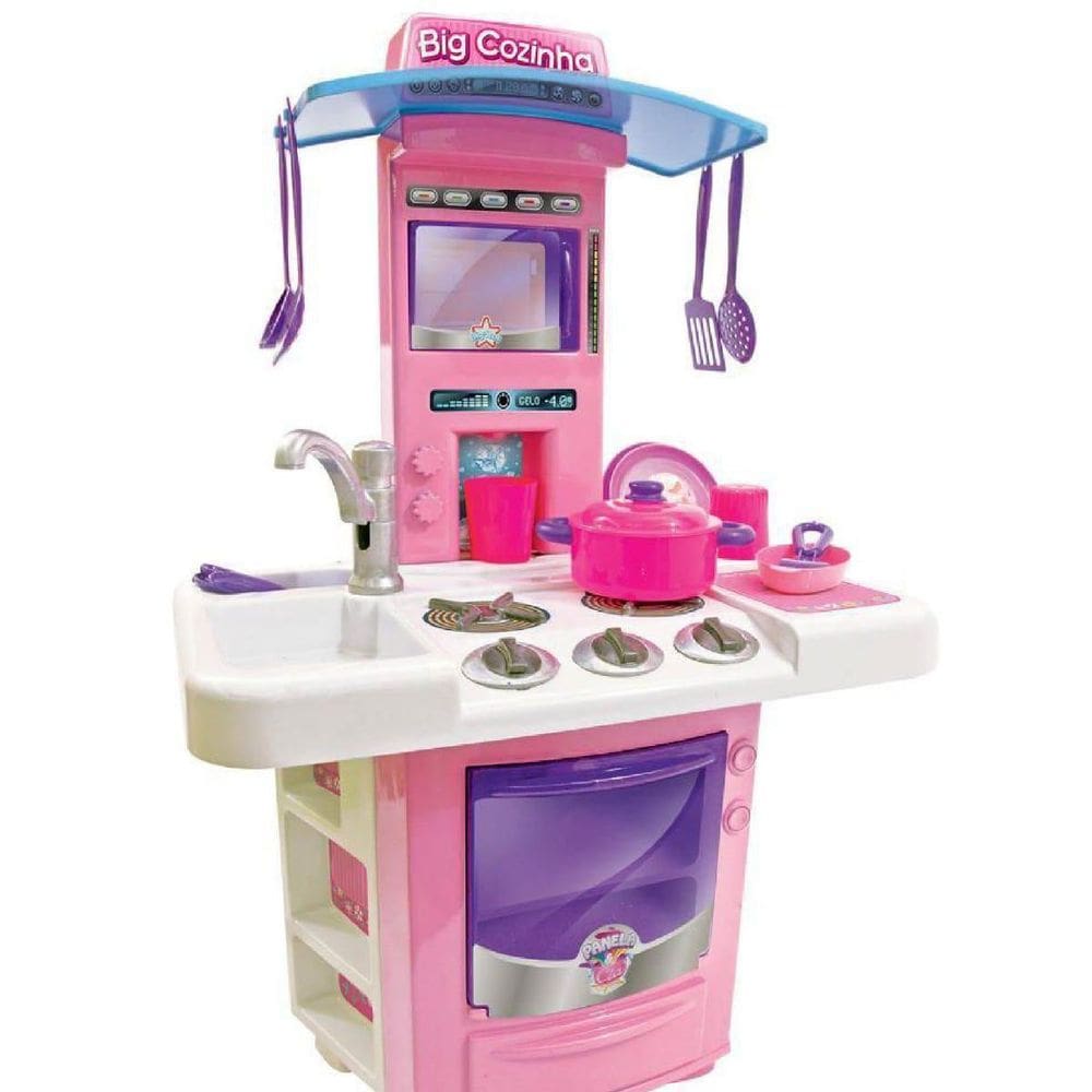 Brinquedo Cozinha Completa + Acessórios Big Star 16 Peças