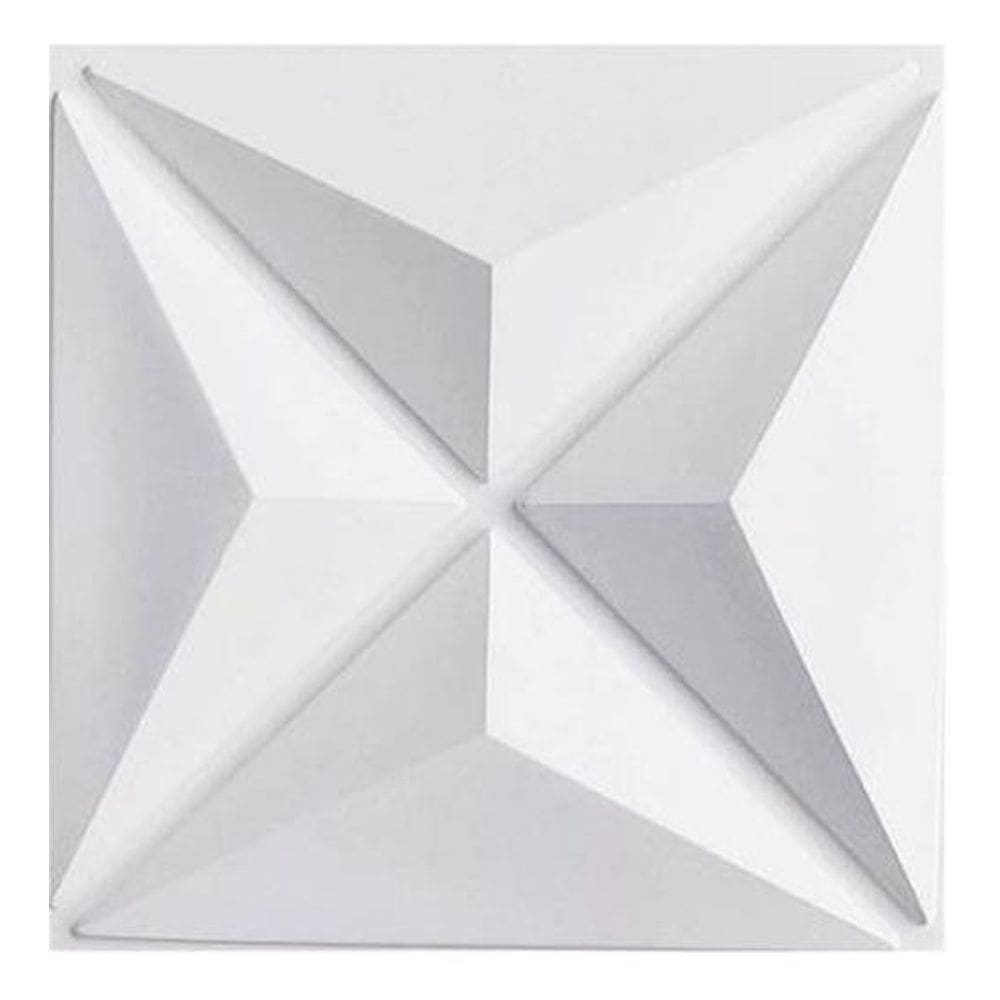 Kit 30 Placas Decorativas 3 D Estrelar Branco 50X50 Cm