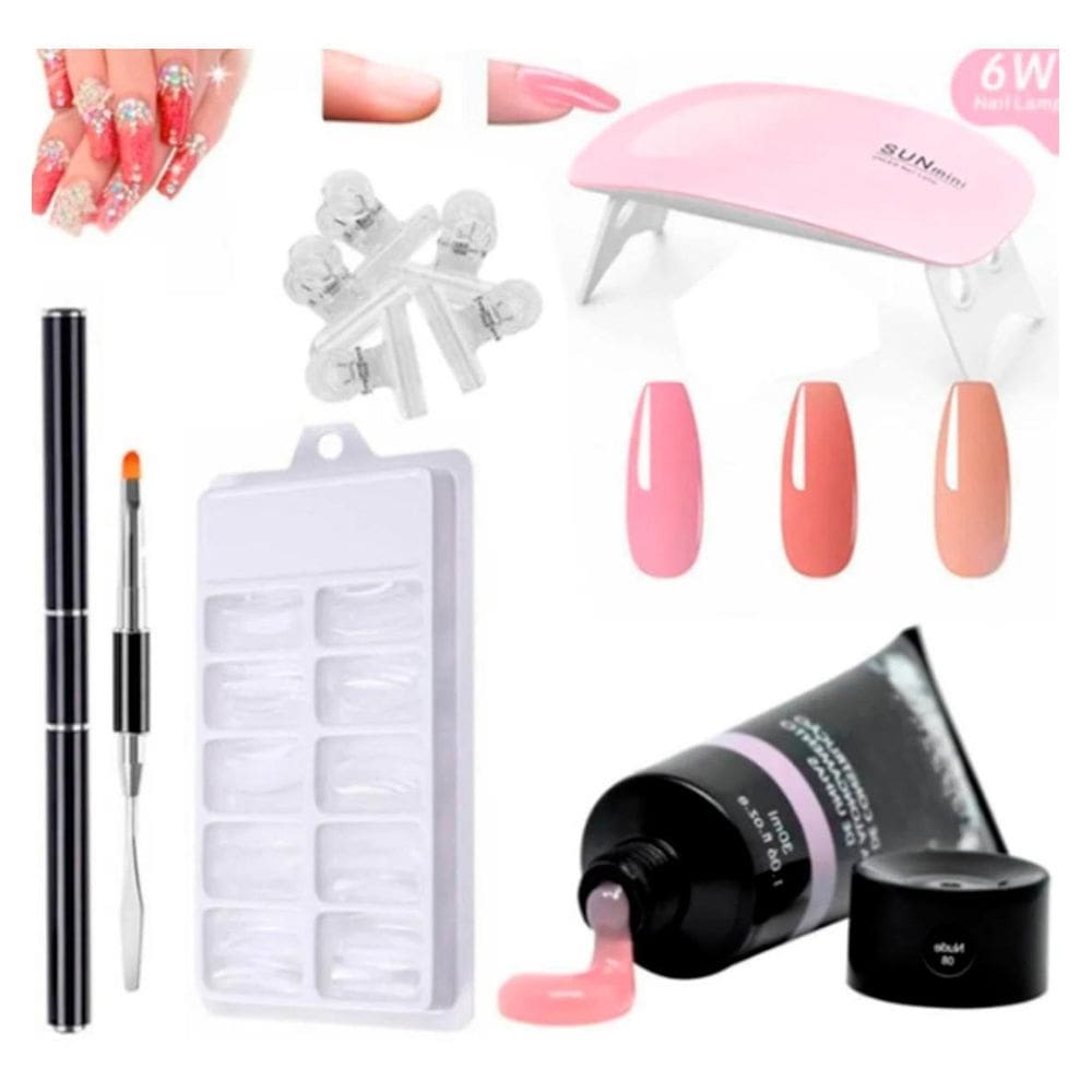 Kit Poligel Polygel Unhas Presilhas Acrilico Cabine Molde F1