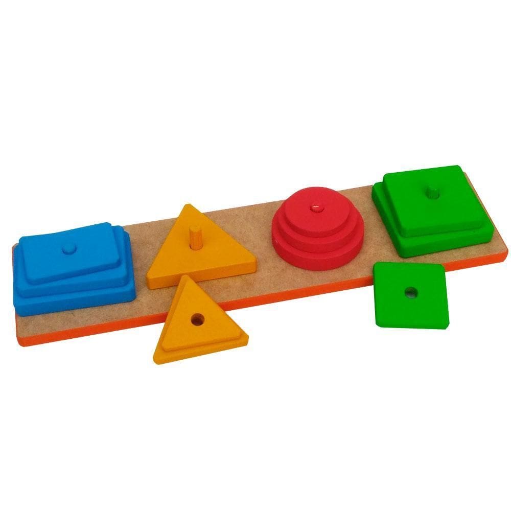 Prancha De Formas Geométricas Brinquedo Pedagógico Em Mdf