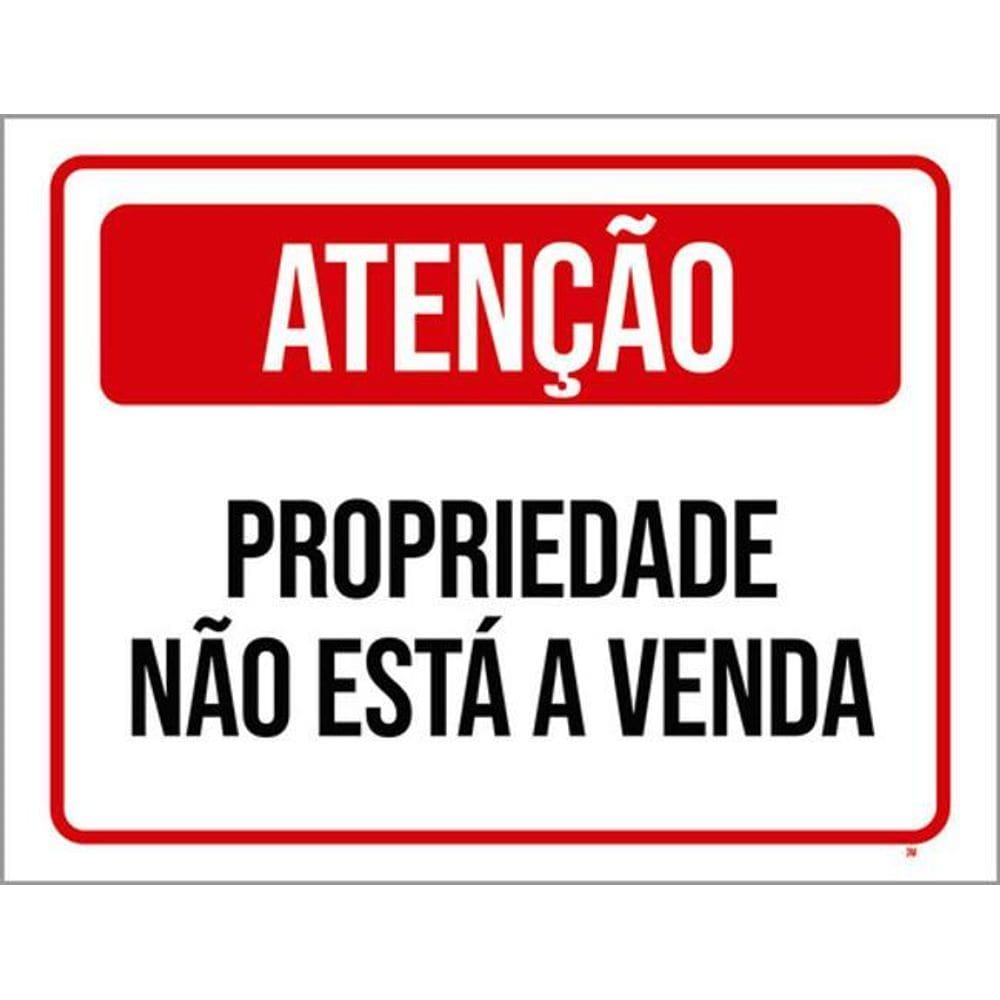 Kit 10 Placas Aviso Propriedade Não Está Venda