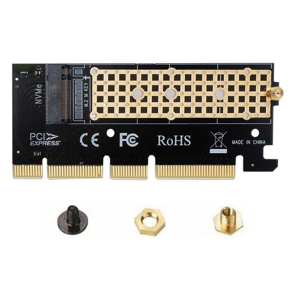 Adaptador Conversor SSD M.2 NVMe para PCI-E x4 x8 x16 Preto
