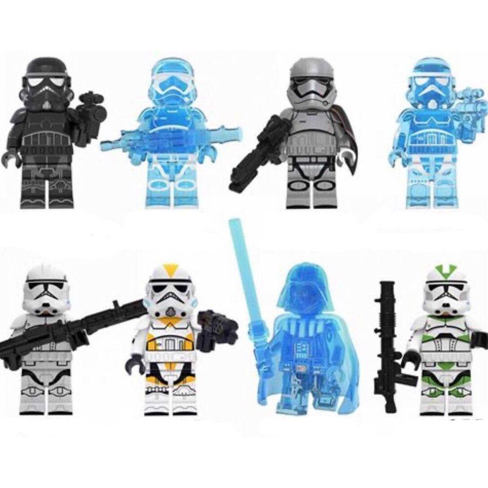 Bonecos Blocos De Montar Kit Darth Vader Holograma Star Wars