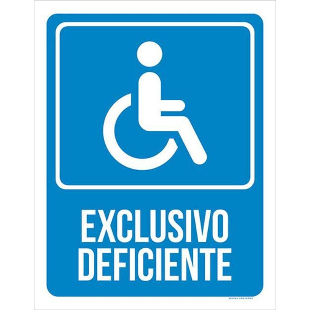 Kit 3 Placas Sinalização - Exclusivo Deficiente Azul