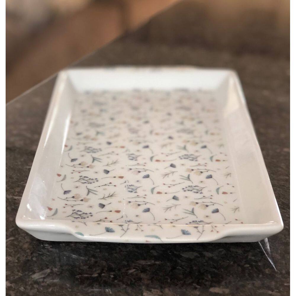 Bandeja Travessa refratária - Porcelana Decorada (CxLxA) 30cm x 17cm x 2,5cm (2)