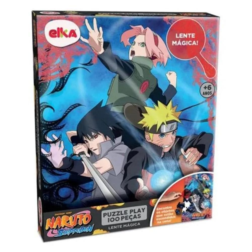 Quebra Cabeça Naruto puzzle Play 100 Peças lente Magica