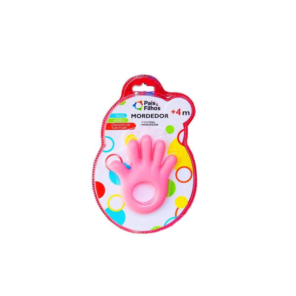 Mordedor Macio Cherinho De Tutti-Frutti Mãozinha Rosa