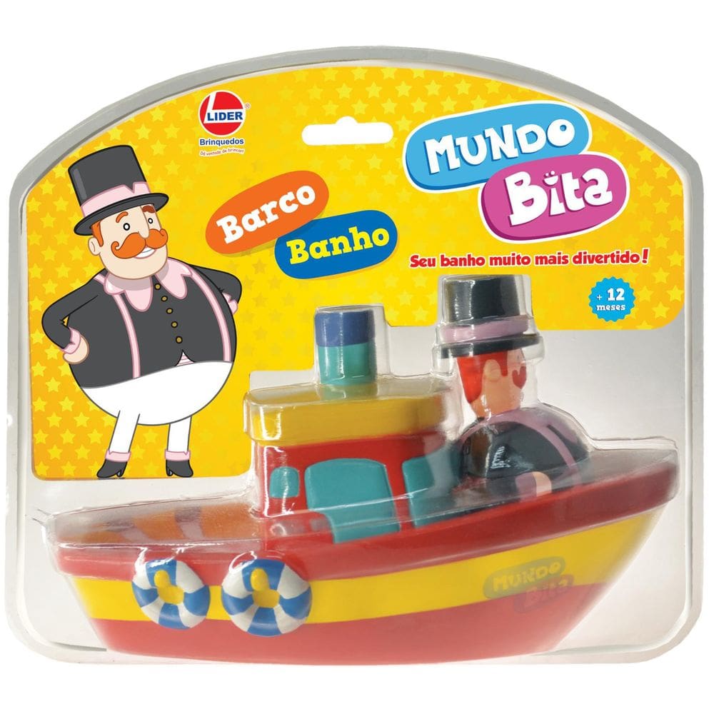 Barco Banho Vinil Mundo Bita Saboneteira Lider Brinquedos