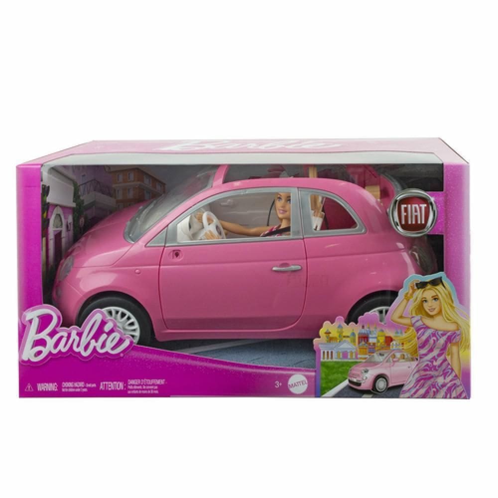 Boneca Barbie E Carro Fiat 500 - Hrg59 Mattel