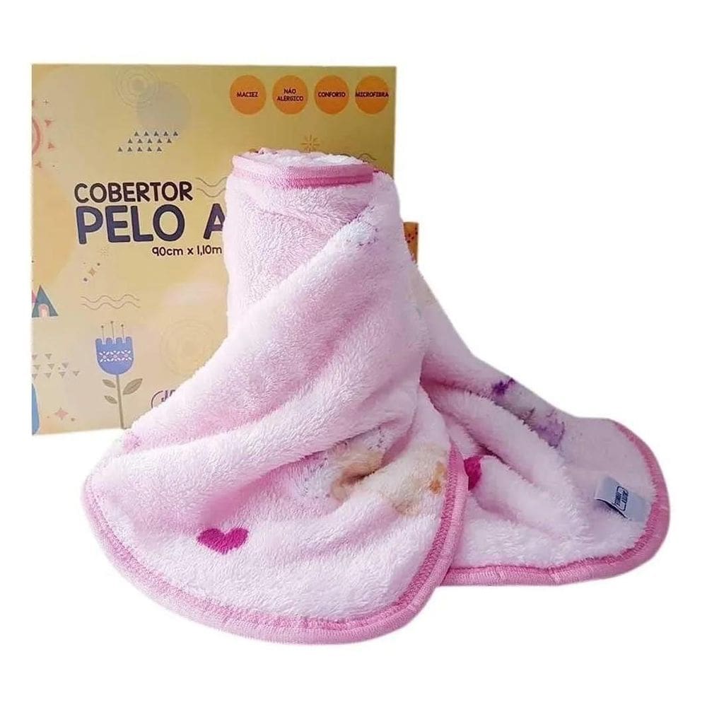 Cobertor Para Bebê Pelo Alto Jolitex Antialérgico Gatinha